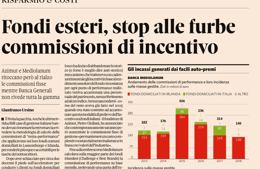 Azimut, Banca Generali e Banca Mediolanum commissioni di performance